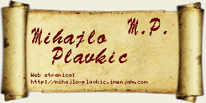 Mihajlo Plavkić vizit kartica